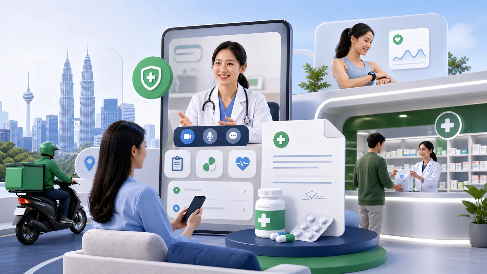 Doc2Us digital healthcare ecosystem with teleconsultation, e-prescription, pharmacy pickup and delivery